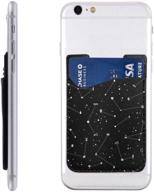 constellations (black) cell phone card holder stick-on id credit card wallet phones case pouch sleeve pocket for android and many smartphones logo