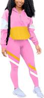 🩴 haijun women's long sleeve top and elastic waistband legging sweatsuit: stylish 2 piece outfit for tracksuit two piece sets logo