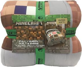 img 1 attached to Minecraft Full/Queen Quilt & Sham Set - Creeper, Steve, & Alex Included (Official Minecraft Product)