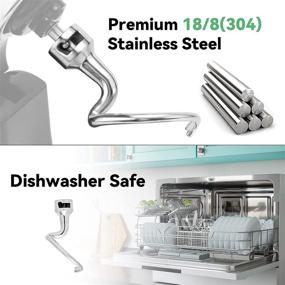 img 3 attached to 🍞 Stainless Steel K45DH Dough Hook Replacement for KitchenAid Stand Mixer - Aikeec Compatible with K45 K45SS KSM75 KSM90 KSM95 KSM100 KSM103 KSM110 KSM150 Models