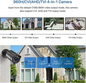 img 1 attached to 📷 ZOSI 1080p Hybrid Security Camera Outdoor Indoor, 2.0MP HD 1920TVL, 4-in-1 HD-CVI/TVI/AHD/960H Analog CVBS, 36PCS LEDs, 120ft IR Night Vision, 105° View Angle, Surveillance CCTV Bullet Camera (Black)