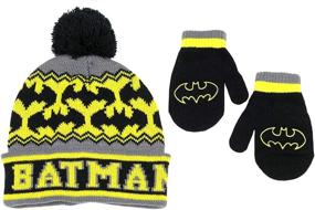 img 4 attached to Stay Cozy with DC Comics Batman Beanie Winter Hat and Gloves Cold Weather Set