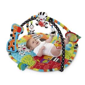 img 3 attached to Bright Starts Start Your Senses Safari Gym and Activity Playmat, Spots and Stripes, Ages Newborn + (Older Edition) (Discontinued by Manufacturer)