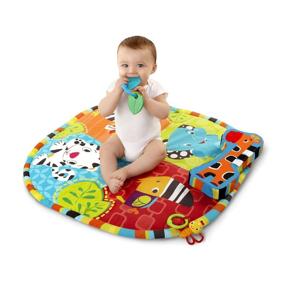img 1 attached to Bright Starts Start Your Senses Safari Gym and Activity Playmat, Spots and Stripes, Ages Newborn + (Older Edition) (Discontinued by Manufacturer)