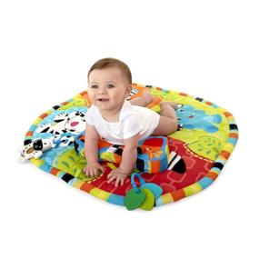img 2 attached to Bright Starts Start Your Senses Safari Gym and Activity Playmat, Spots and Stripes, Ages Newborn + (Older Edition) (Discontinued by Manufacturer)