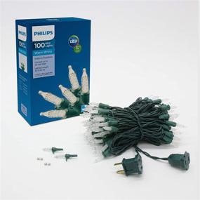 img 4 attached to 🎄 Philips 100 LED Warm White Faceted Mini Christmas Lights - Indoor/Outdoor UL Listed String Lights for Christmas Tree - 35.33' Total Length with 4" Bulb Spacing