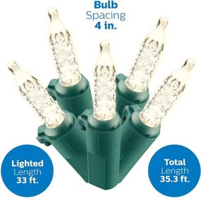 img 2 attached to 🎄 Philips 100 LED Warm White Faceted Mini Christmas Lights - Indoor/Outdoor UL Listed String Lights for Christmas Tree - 35.33' Total Length with 4" Bulb Spacing