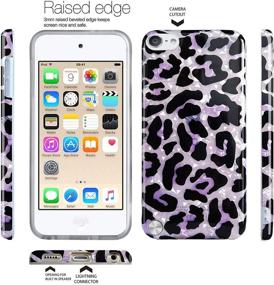 img 2 attached to J.west Leopard Cheetah Print iPod Touch 7/6/5 Case - Lavender Soft Bumper Cover