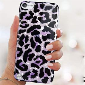 img 3 attached to J.west Leopard Cheetah Print iPod Touch 7/6/5 Case - Lavender Soft Bumper Cover