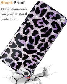 img 1 attached to J.west Leopard Cheetah Print iPod Touch 7/6/5 Case - Lavender Soft Bumper Cover