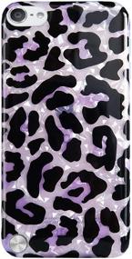 img 4 attached to J.west Leopard Cheetah Print iPod Touch 7/6/5 Case - Lavender Soft Bumper Cover