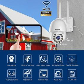 img 3 attached to Boavision Outdoor Wireless WiFi Camera: 360° View, Motion Detection, Auto Tracking, Two Way Talk, HD 1080P, Full Color Night Vision