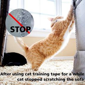 img 1 attached to 🐾 adimmobilize Cat Scratch Deterrent Tape - Protect Your Furniture with 100% Transparent Clear Anti-Scratch Training Tape - Removable, Residue-Free & Non-Toxic Solution