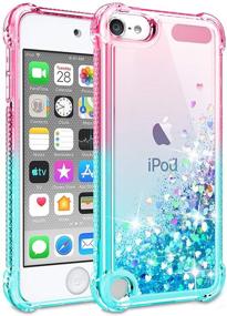 img 3 attached to 📱 Stylish iPod Touch 7 Case with HD Screen Protector for Girls/Women - Gritup Cute Clear Gradient Glitter Liquid TPU Slim Phone Case in Pink/Teal for Apple iPod Touch 7th/6th/5th