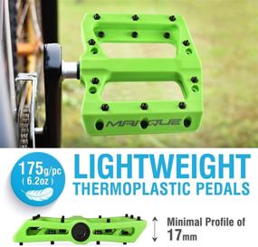 img 1 attached to 🚴 MARQUE Platform Mountain Bike Pedals - Long-lasting MTB and BMX Flat Composite Platform with Grip Pins, Easy 9/16" Spindle Install - Fits Most Bicycles