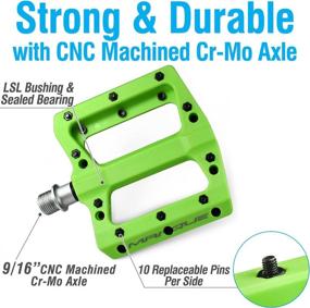 img 2 attached to 🚴 MARQUE Platform Mountain Bike Pedals - Long-lasting MTB and BMX Flat Composite Platform with Grip Pins, Easy 9/16" Spindle Install - Fits Most Bicycles