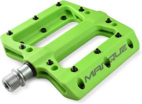 img 4 attached to 🚴 MARQUE Platform Mountain Bike Pedals - Long-lasting MTB and BMX Flat Composite Platform with Grip Pins, Easy 9/16" Spindle Install - Fits Most Bicycles