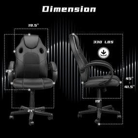 img 3 attached to 🎮 Clearance Ninecer Gaming Chairs for Office & Home: Comfortable Affordable Gaming Office Chairs, Computer & Video Game Chairs for Teens, Swivel Rolling Chairs - Black