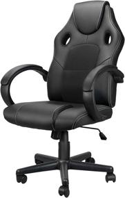 img 4 attached to 🎮 Clearance Ninecer Gaming Chairs for Office & Home: Comfortable Affordable Gaming Office Chairs, Computer & Video Game Chairs for Teens, Swivel Rolling Chairs - Black