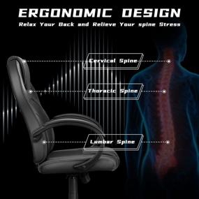 img 2 attached to 🎮 Clearance Ninecer Gaming Chairs for Office & Home: Comfortable Affordable Gaming Office Chairs, Computer & Video Game Chairs for Teens, Swivel Rolling Chairs - Black