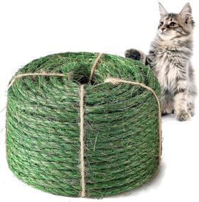 img 4 attached to 🐱 JSPYFITS Cat Natural Sisal Rope 7mm: Premium Durable Unoiled Twine for Repairing, Recovering or DIY Scratchers. 100% Twisted Thicker Fiber Hemp Rope for Cat Trees and Towers