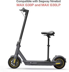 img 3 attached to 🛴 Black Large Adjustable Electric Scooter Seat Saddle for Segway Ninebot MAX G30P and G30LP - Comfortable, Shock Absorbing MAX Seat Saddle