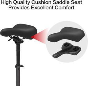 img 1 attached to 🛴 Black Large Adjustable Electric Scooter Seat Saddle for Segway Ninebot MAX G30P and G30LP - Comfortable, Shock Absorbing MAX Seat Saddle