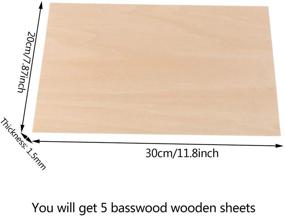 img 3 attached to 5-Piece Pack of 1.5mm 1/16 x 8 x 12 Inch Unfinished Basswood Wooden Sheets: Thin Plywood for DIY Crafts, Architectural Model, Mini House Building, Wooden Plate Model