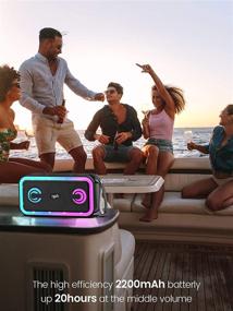 img 1 attached to 🔊 Torteco F60 Bluetooth Speaker - IPX7 Waterproof, Loud Stereo Sound, 15 Hours Playtime, Gradient Light - Portable Speaker for Home, Outdoor, Travel, and Party