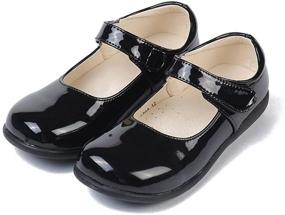 img 2 attached to 👠 Girls' Black Leather School Uniform Shoes by MK MATT KEELY - Mary Jane Style Princess Shoes for Leisure