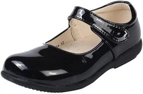 img 4 attached to 👠 Girls' Black Leather School Uniform Shoes by MK MATT KEELY - Mary Jane Style Princess Shoes for Leisure