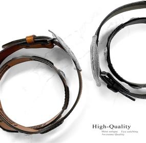 img 1 attached to Longhorn Western Embossed Leather Men's Accessories 🤠 and Belts - Premium Quality for Stylish Outfits