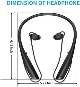 img 1 attached to Черные беспроводные наушники с микрофоном на ошейнике - GEG Bluetooth версии 4.2, активное шумоподавление CVC 6.0, водонепроницаемость IPX5.