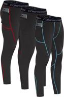 🏃 milin naco men's compression pants: ideal running leggings for sports and yoga with added pocket логотип