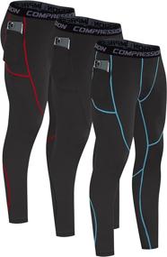 img 4 attached to 🏃 Milin Naco Men's Compression Pants: Ideal Running Leggings for Sports and Yoga with Added Pocket