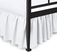 🛏️ premium king size white ruffled bed skirt – soft & wrinkle free 100% microfiber dust ruffle with split corner for effortless bed styling, 12 inch drop & three sided coverage design logo