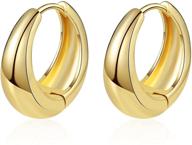 👂 uilz chunky hoop earrings for women: 14k gold plated, hypoallergenic and lightweight logo