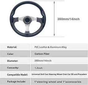 img 2 attached to YEHICY 14Inch Golf Cart Steering Wheel 6 Hole Universal Pattern For Golf Cart EZGO Club Car And Yamaha (Carbon Silver)