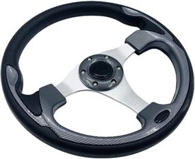 img 3 attached to YEHICY 14Inch Golf Cart Steering Wheel 6 Hole Universal Pattern For Golf Cart EZGO Club Car And Yamaha (Carbon Silver)