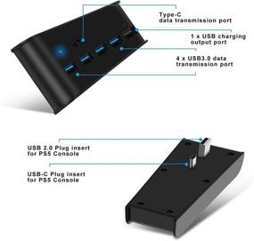 img 2 attached to ✨ Enhance Your PS5 Gaming Experience with Linkstyle 5 Port USB Hub: High-Speed Charger Controller Splitter Expansion Hub with Type-C Port