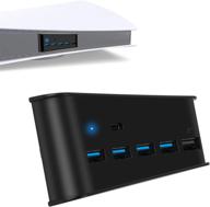 ✨ enhance your ps5 gaming experience with linkstyle 5 port usb hub: high-speed charger controller splitter expansion hub with type-c port logo