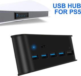 img 1 attached to ✨ Enhance Your PS5 Gaming Experience with Linkstyle 5 Port USB Hub: High-Speed Charger Controller Splitter Expansion Hub with Type-C Port