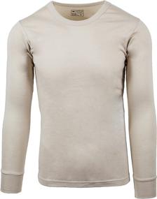 img 2 attached to AMERICAN ACTIVE Men's 3 Pack of 100% Cotton Fleece Lined Long Sleeve Thermal Base Layer Crew Neck Shirts