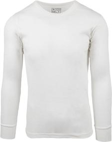 img 1 attached to AMERICAN ACTIVE Men's 3 Pack of 100% Cotton Fleece Lined Long Sleeve Thermal Base Layer Crew Neck Shirts