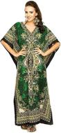 👗 three eye store women's tribal ethnic print kaftan dress beach cover up - plus size v-neck loose kimono maxi dress logo