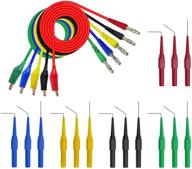 🚗 chpower car repair test leads set: 20pcs banana plug to copper alligator clip with back probe pin probes - ideal for automotive testing and car repairing, 5 colors included logo