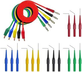 img 4 attached to 🚗 CHPOWER Car Repair Test Leads Set: 20PCS Banana Plug to Copper Alligator Clip with Back Probe Pin Probes - Ideal for Automotive Testing and Car Repairing, 5 Colors Included