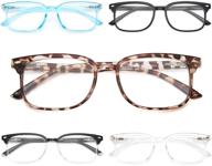 👓 5 pack blue light blocking reading glasses by novivon - readers for women/men logo