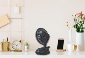 img 1 attached to 🌬️ Stay Cool Anywhere with Comfort Zone CZ6XMBK 2-Speed 6-inch Clip Fan – Black