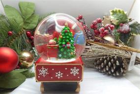 img 2 attached to Musical Santa Train Figurine with Snowman & Gifts | Christmas Tree Snow Globe in Falling Snow Water Ball | Polyresin Decoration